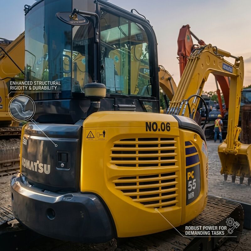 Compacte 1,8 ton gebruikte Komatsu PC18 mini graafmachine met nulstaartontwerp voor stedelijke projecten