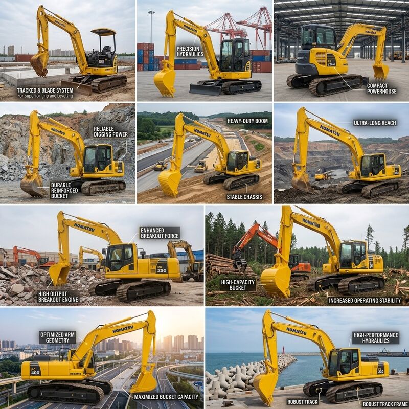 Gebrauchte Komatsu PC350-8 Bagger 35 Tonnen mit verstärktem Ausleger und Felsenschaufel