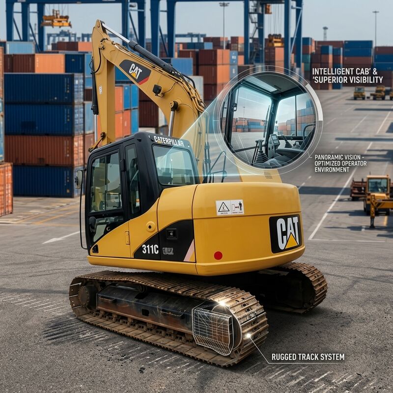 11 Tonnen gebrauchtes Caterpillar 311C Gleitbagger Geräuscharm für städtische Versorgungsarbeiten