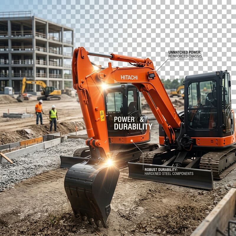 5 Ton Used Hitachi ZX50U Mini Excavator with Isuzu Engine Zero Tail Swing