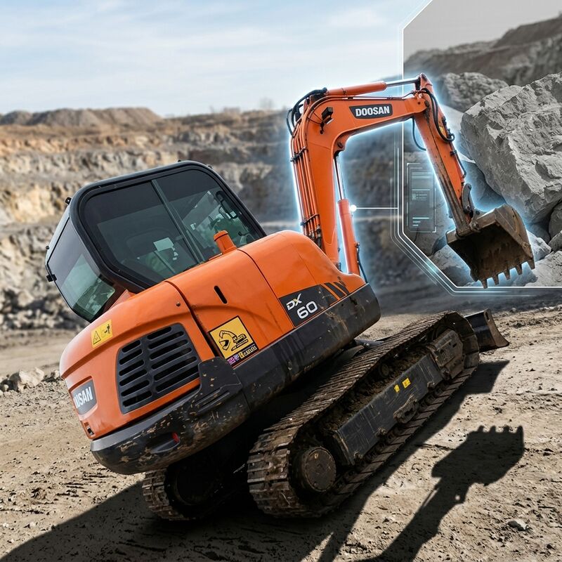 Compact Used Doosan DX60LC Hydraulic Crawler Excavator 6 Ton with Yanmar 4TNV98-E Engine