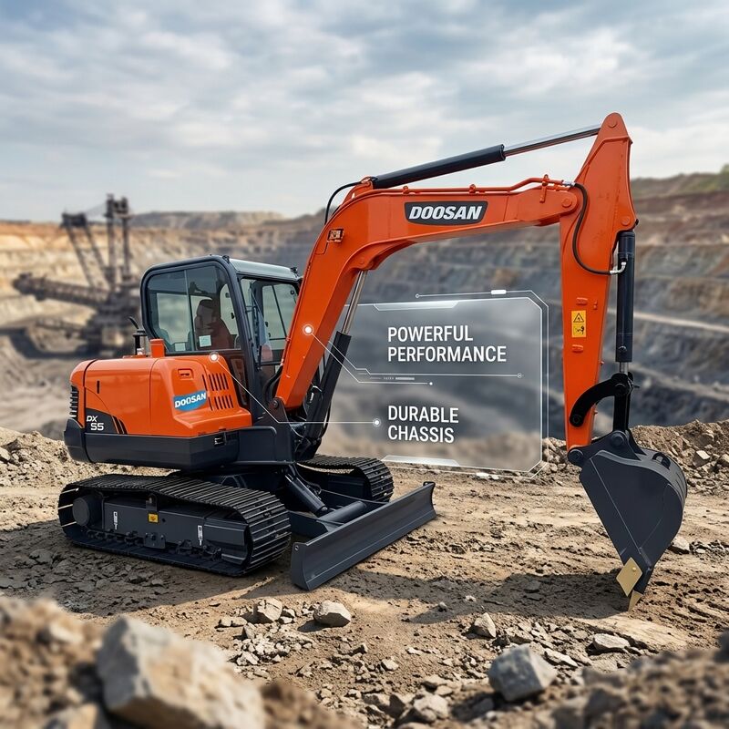 Compact Used Doosan DX60LC Hydraulic Crawler Excavator 6 Ton with Yanmar 4TNV98-E Engine