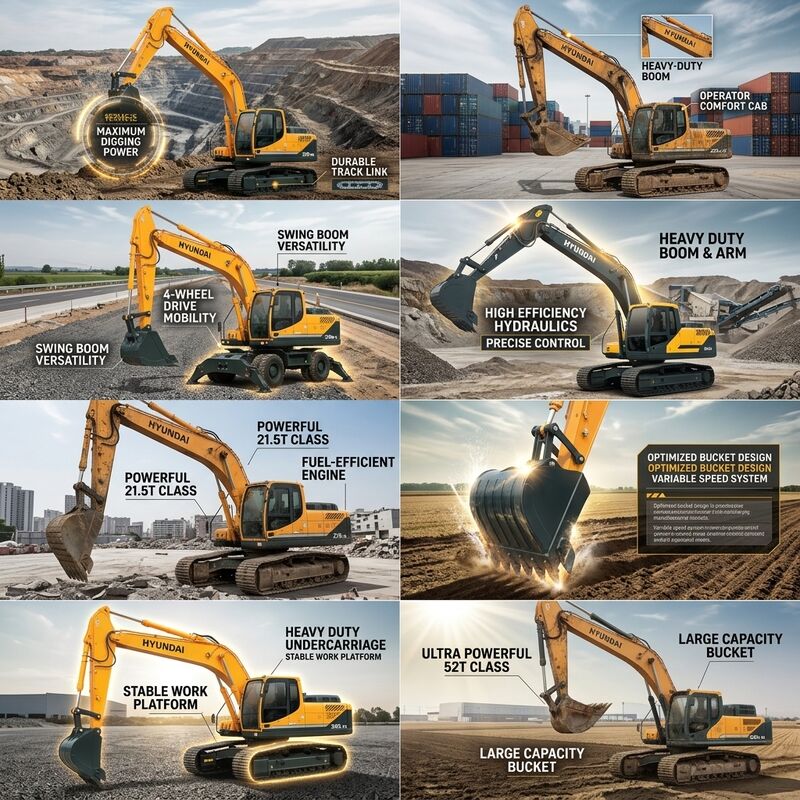Heavy-Duty Used Hyundai HX210HD Excavator 21.5 Ton Cummins 6BTAA-5.9 with 340L Tank