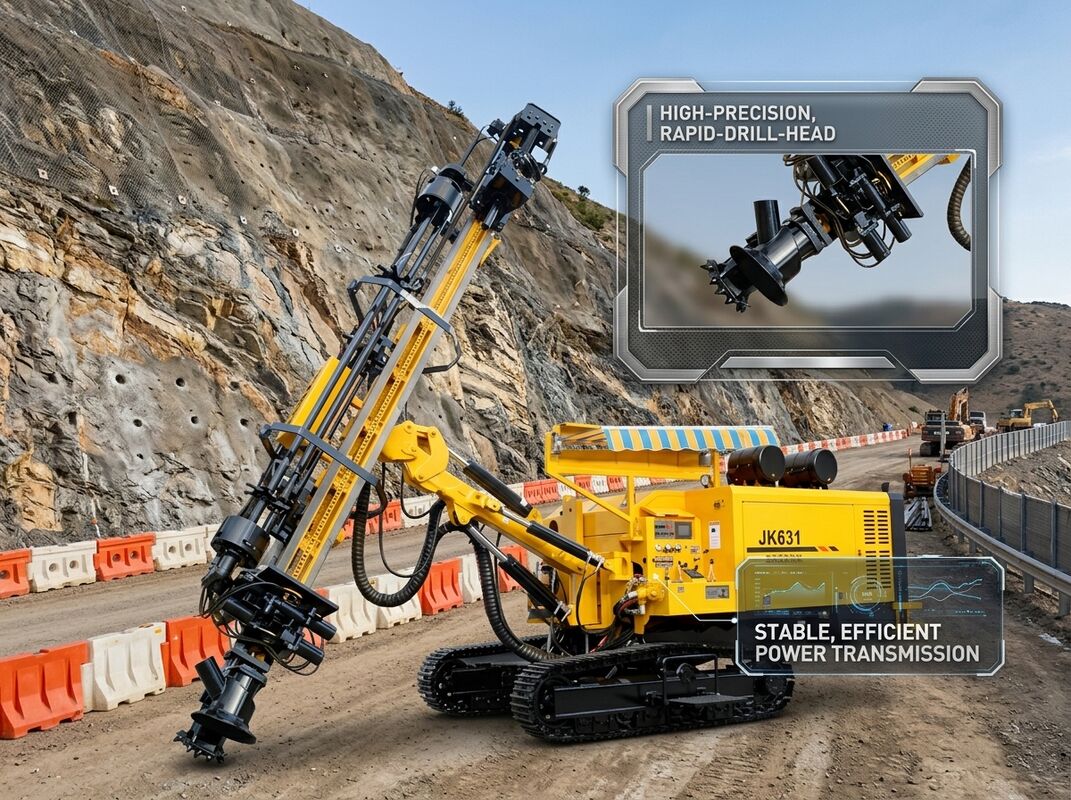JK631 Compact Integrated DTH Drilling Rig 12 Ton Yuchai Engine GE 20bar Compressor 90-165mm Hole Diameter
