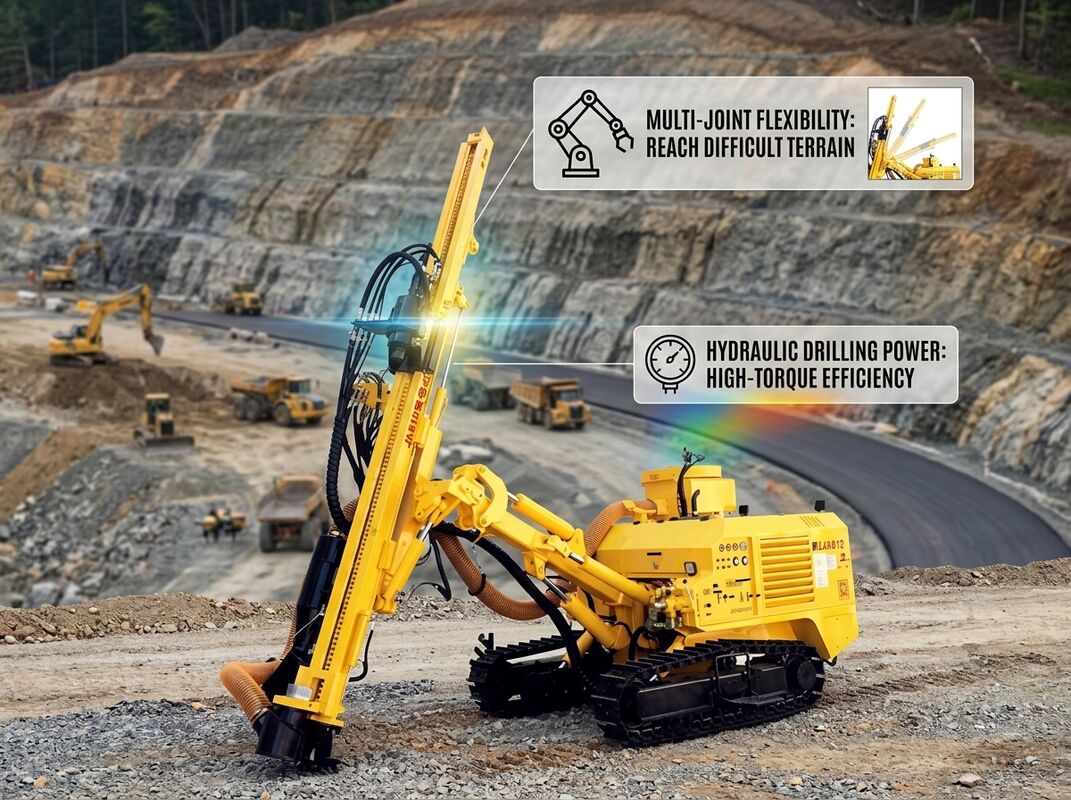 JK610 Crawler Mounted Blasting Borehole Drilling Rig 90-165mm Hole 50m Depth Yuchai Engine Remote Control Option