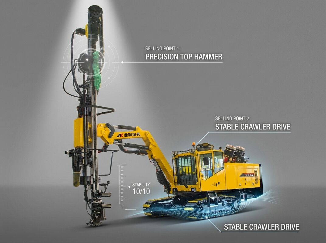Slope JK410 Crawler Mounted Pneumatic Tophammer Drill Rig Highway Rock Anchor Hole Drilling