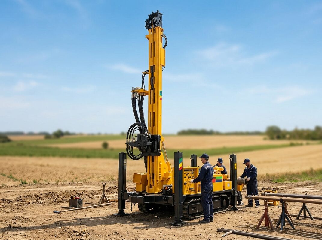 Self-Propelled Crawler Water Well Drilling Rig 300m Depth 105-350mm Borehole JKS300B
