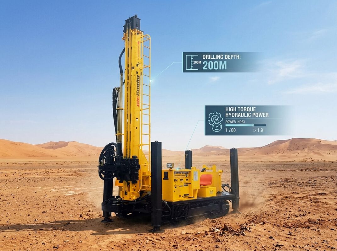 Rotary Mud Circulation Crawler Well Drilling Rig 400m Depth 20T Lifting Force JKS400B