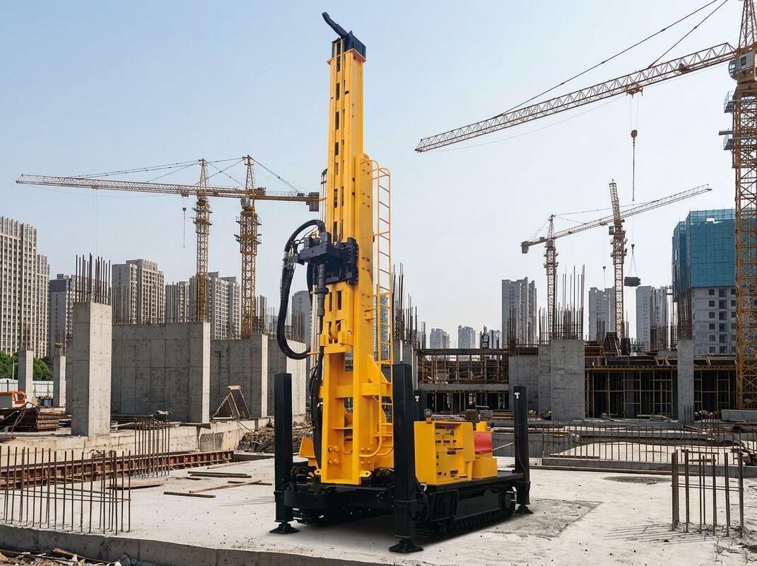 Auto-Leveling Telescoping Mast Well Drilling Rig 400m 9500N.m Torque 12.5T JKS400SH